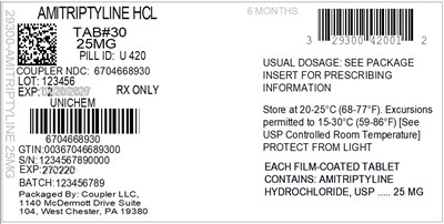 Label (29300 420 10 Amitriptyline 25mg 67046 689 30)